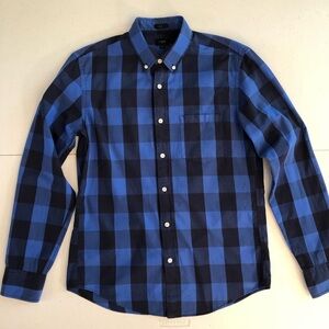 J Crew Men's Blue Plaid Long Sleeve Shirt Size M (Slim)